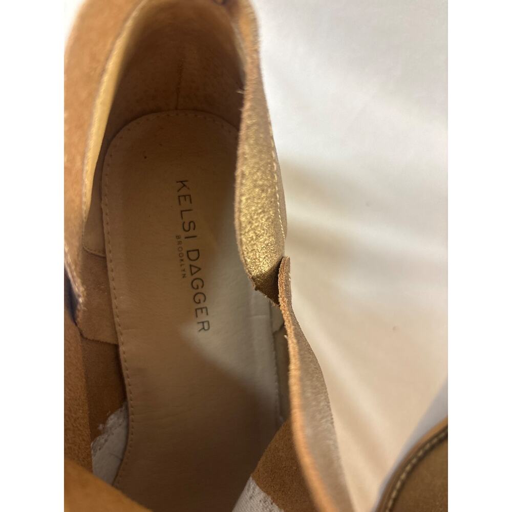 Anthropologie Kelsi Dagger Brooklyn Bronze Metallic Leather Bootie 10 Western - Picture 6 of 6